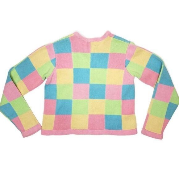 Lilly Pulitzer Girls Colorful Patchwork Cardigan Sweater Size 10 - Picture 8 of 12